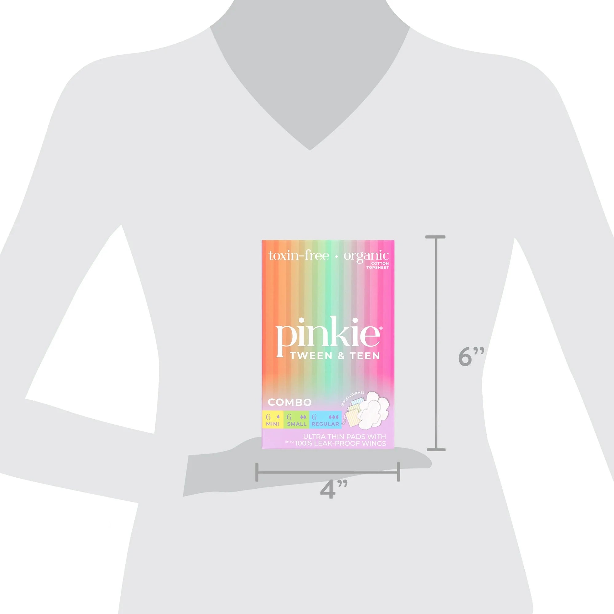 Pinkie Teen Pads, Organic Cotton, Combo Pack (18 Count)