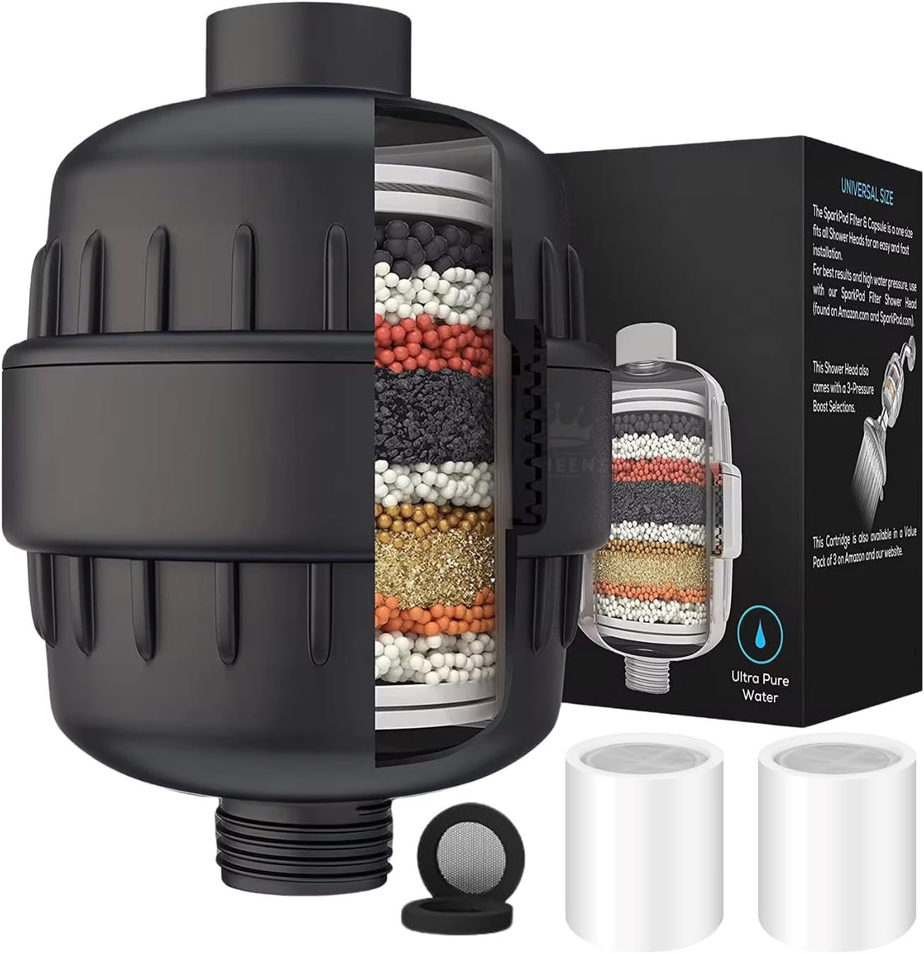 3QUEENS Universal Shower Filter – Skin & Hair Care