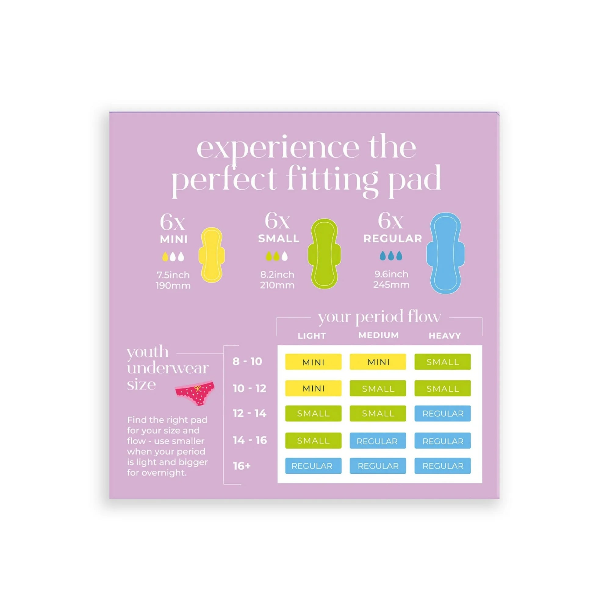 Pinkie Teen Pads, Organic Cotton, Combo Pack (18 Count)
