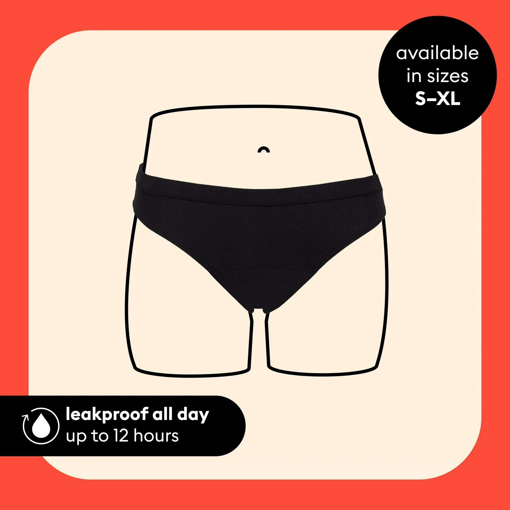 Thinx Teens Cotton Bikini Leakproof Period Underwear, Size 9/10, Black