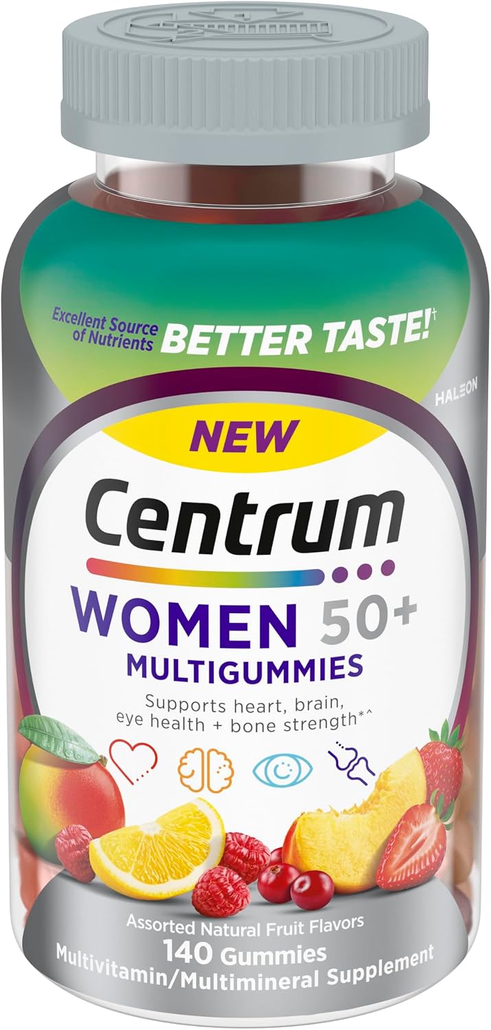 Centrum MultiGummies for Women 50+ 140 Count | Vitamin D3, B Vitamins & Calcium | Non-GMO | New