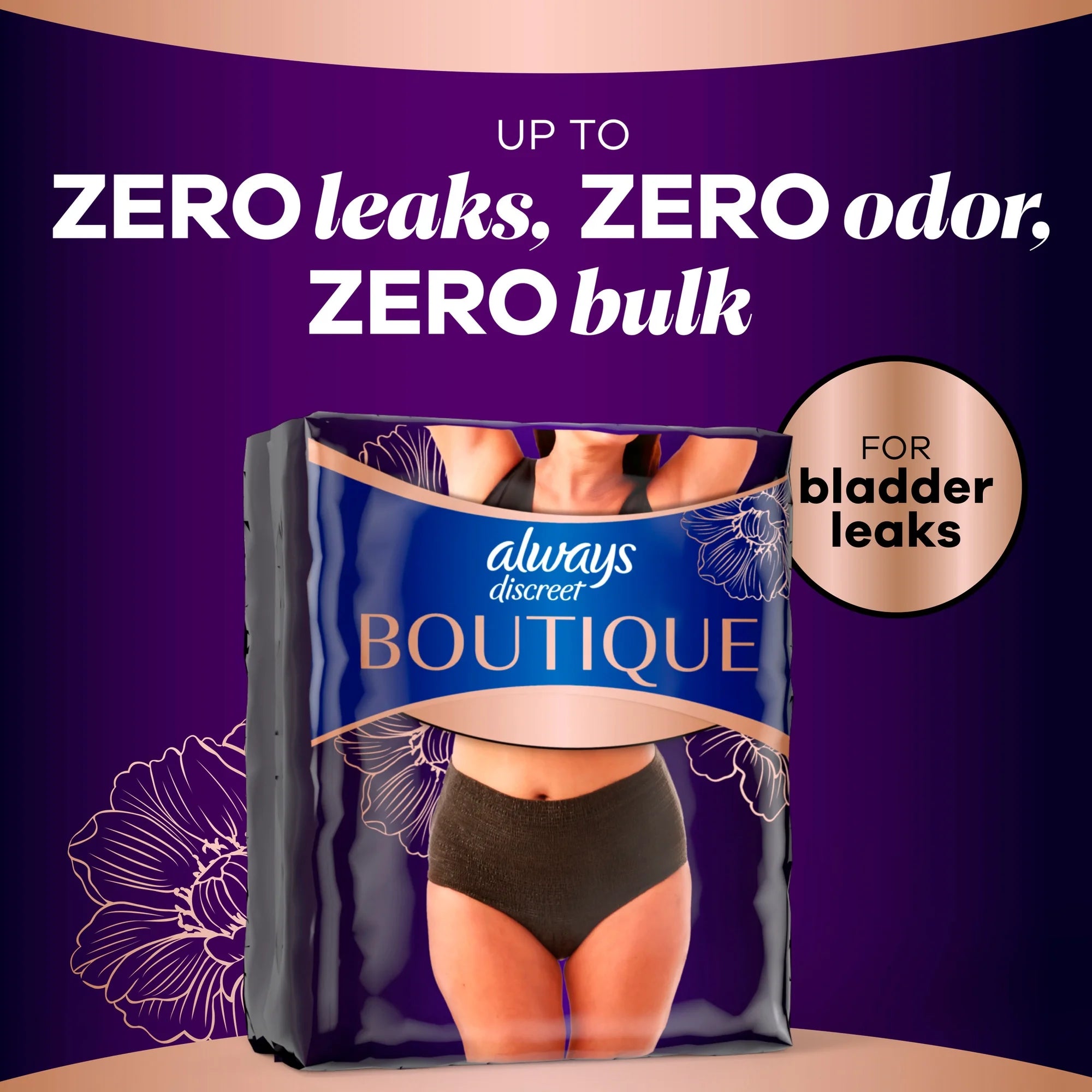 Always Discreet Boutique, Reimagined Adult Diapers for Women Size S/M, 20 Count