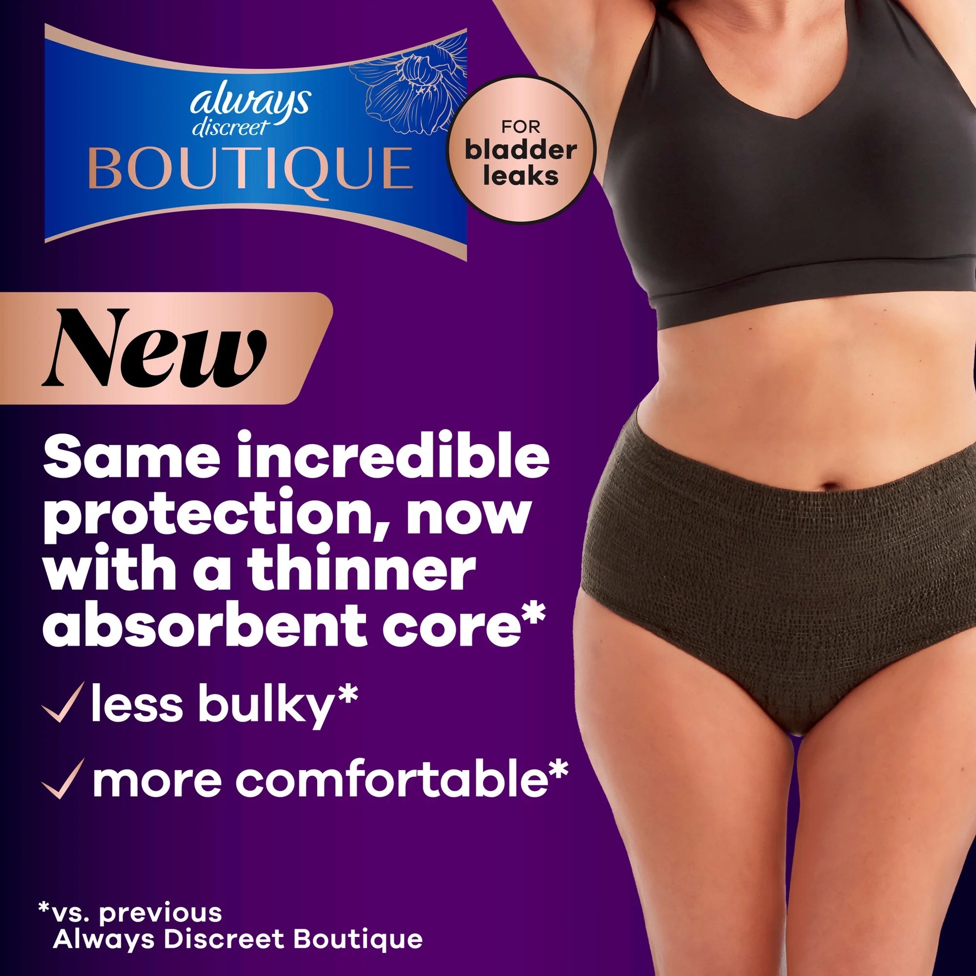 Always Discreet Boutique, Reimagined Adult Diapers for Women Size S/M, 20 Count