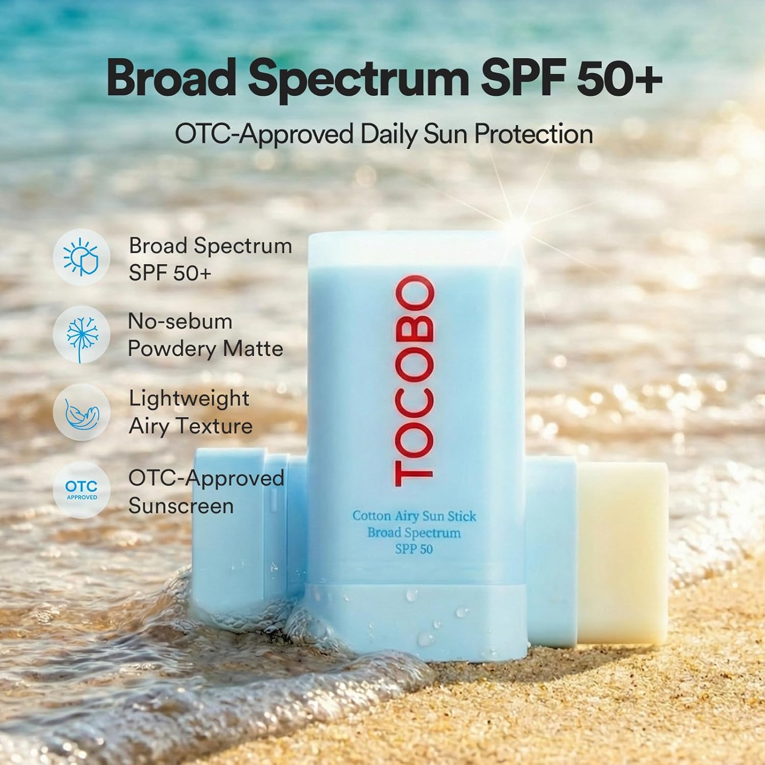 Cotton Airy Sun Stick SPF 50 – Travel Matte Sunscreen