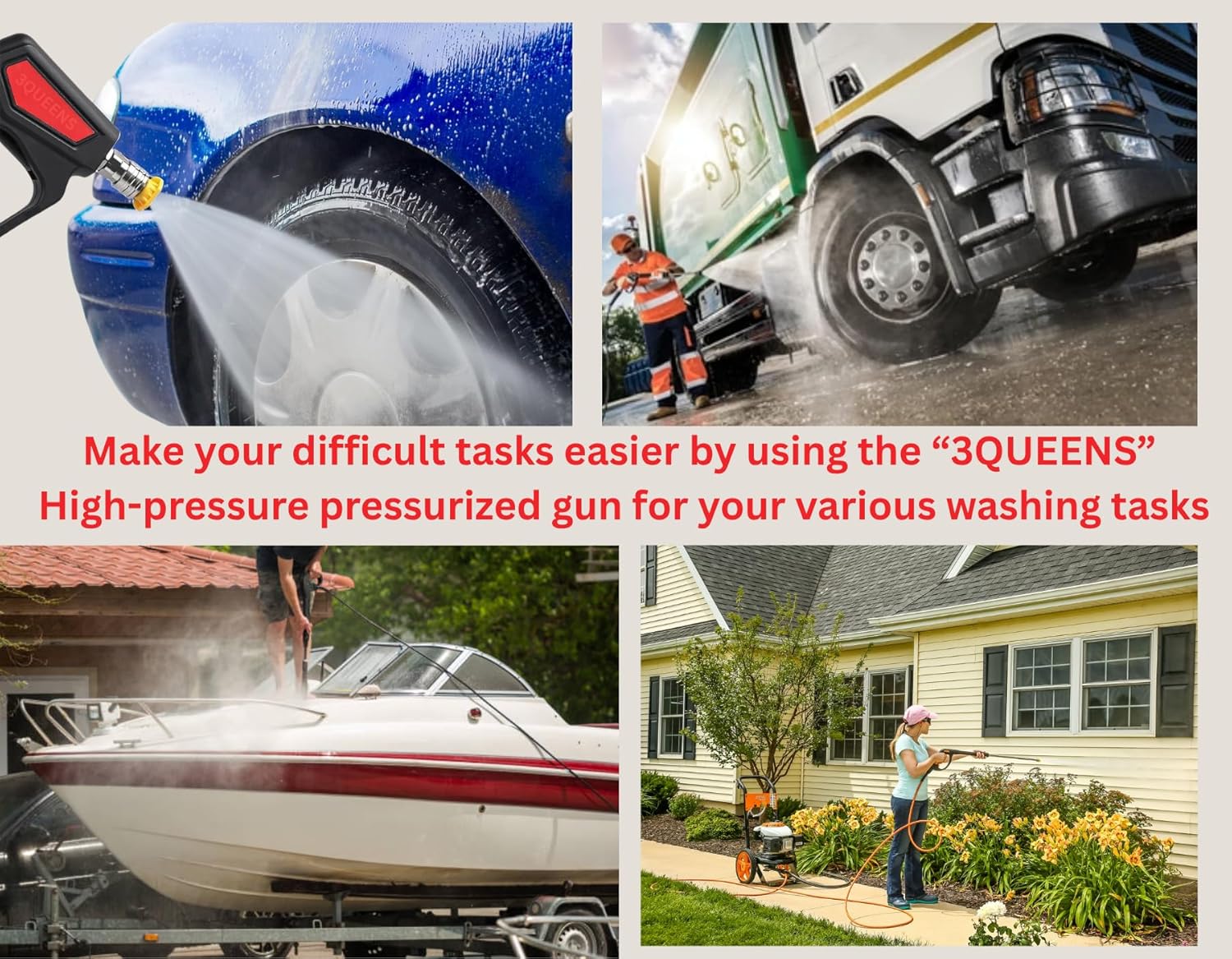 3QUEENS High Pressure Washer Gun – 5000 PSI