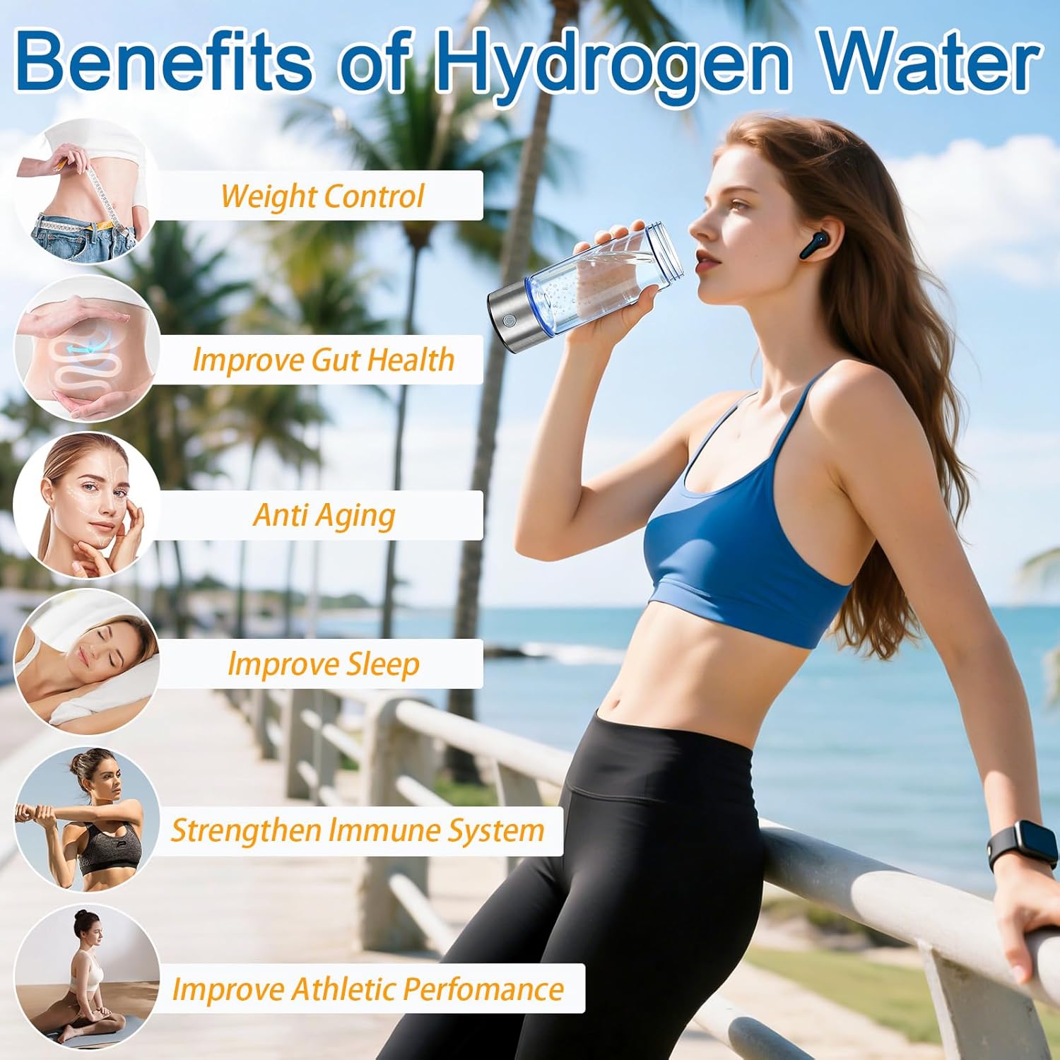 3QUEENS Hydrogen Water Bottle Generator