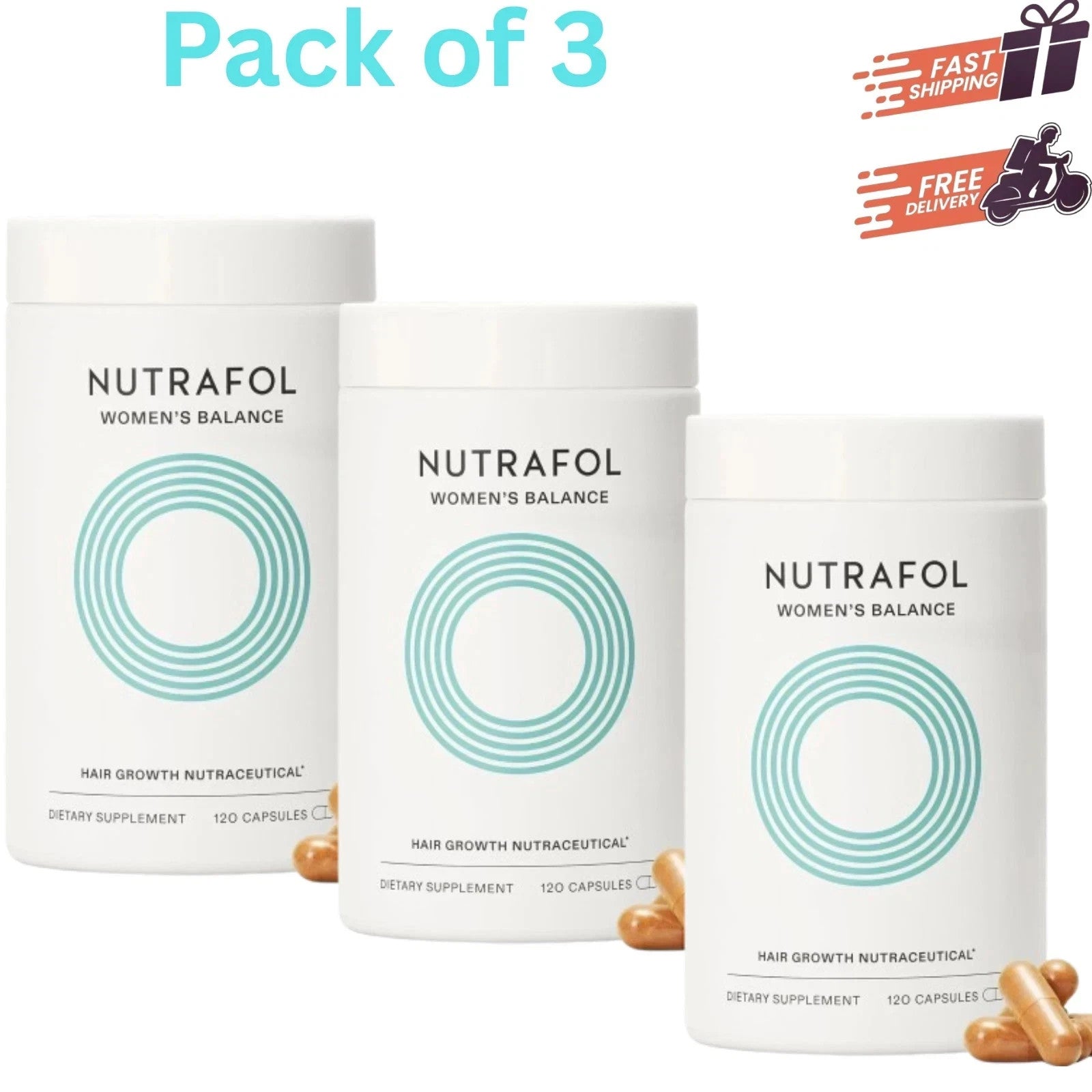 Pack of 3 Women’s Hair Growth Supplement 360 Capsules | USA Seller Fast Shipping