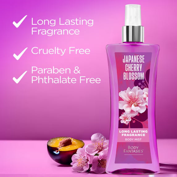 Body Fantasies Signature Japanese Cherry Blossom Body Spray for Women, 3.2 fl oz