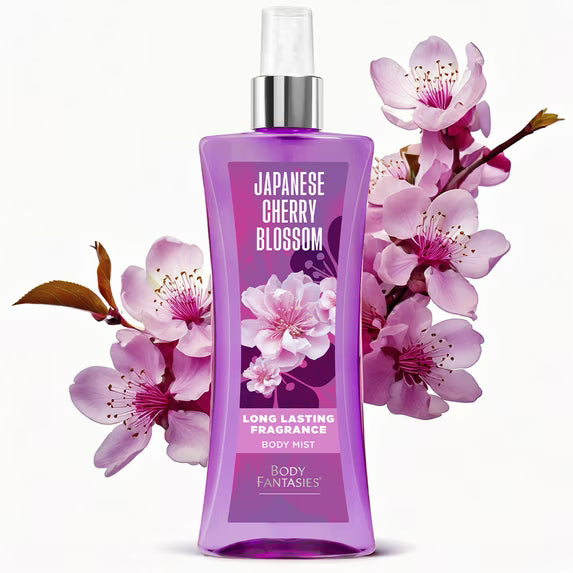 Body Fantasies Signature Japanese Cherry Blossom Body Spray for Women, 3.2 fl oz