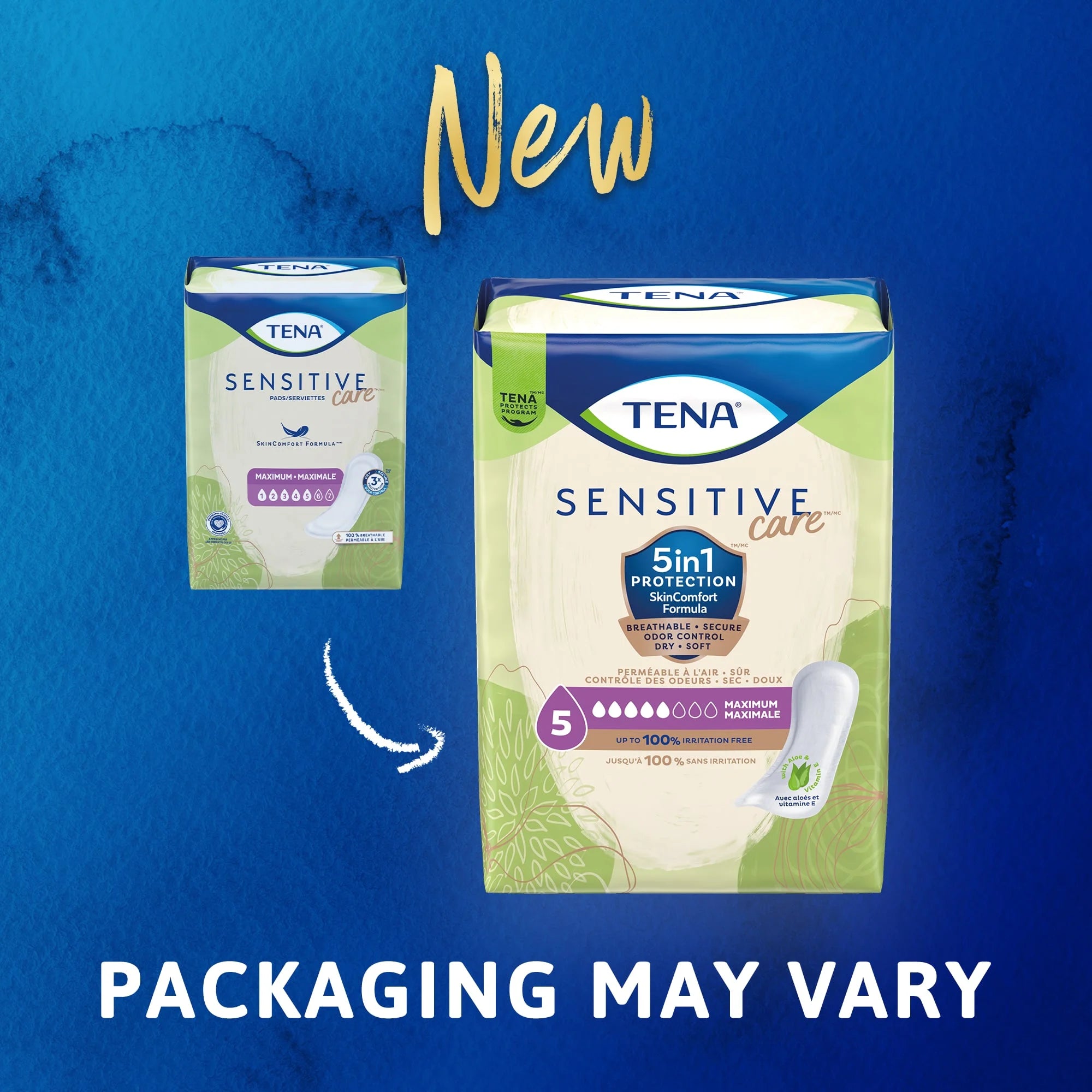 Tena Sensitive Care Maximum Absorbency Long Incontinence Pads for Women, 39 Count