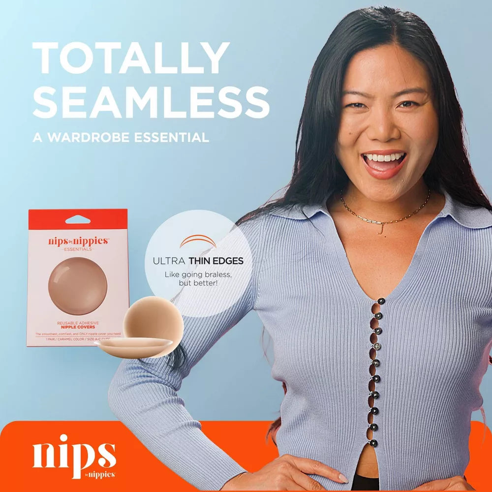 Nips by Nippies Women's Reusable Adhesive Nipple Covers | Cream | A-C Cup | New