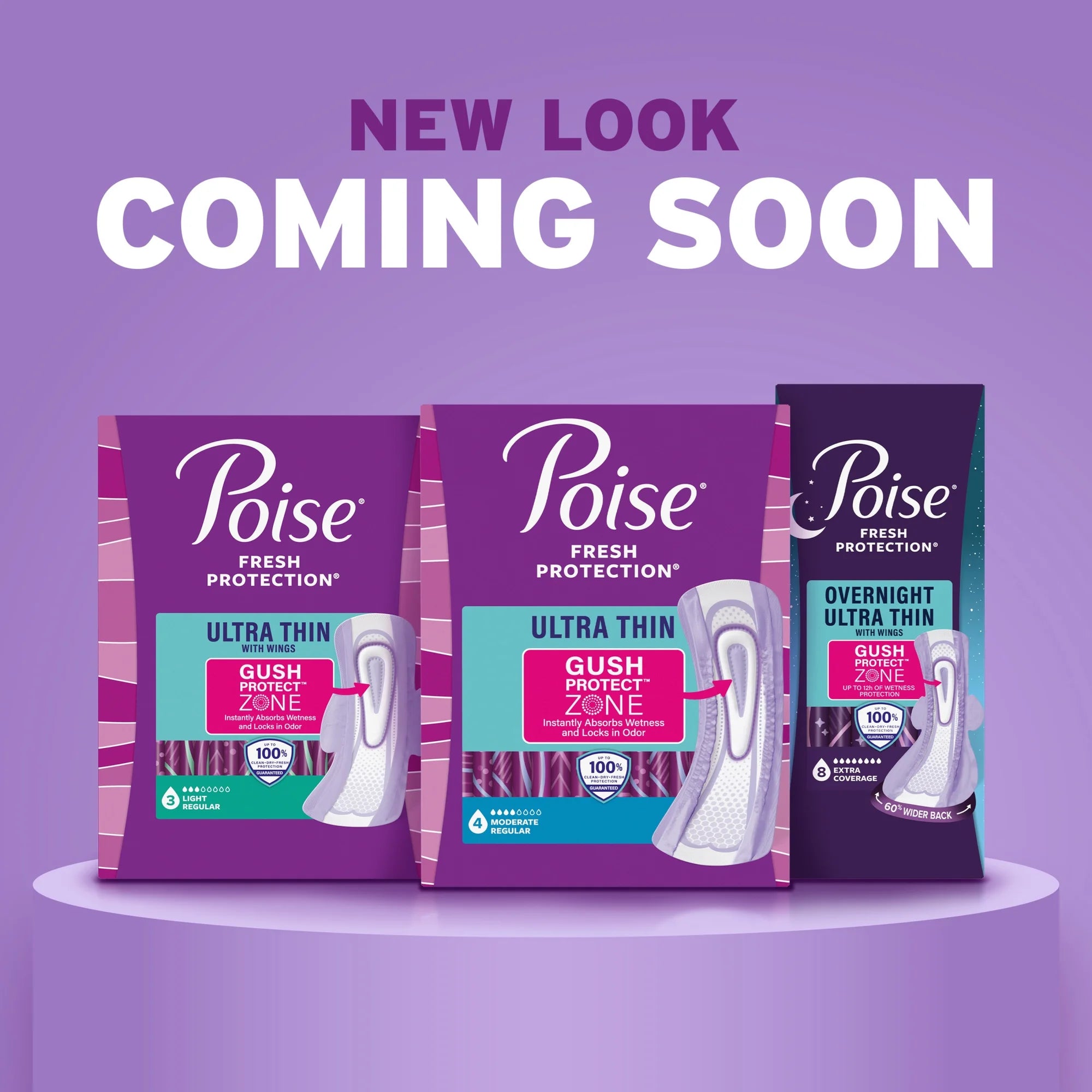 Poise Overnight Ultra Thin Pads – 20 Count