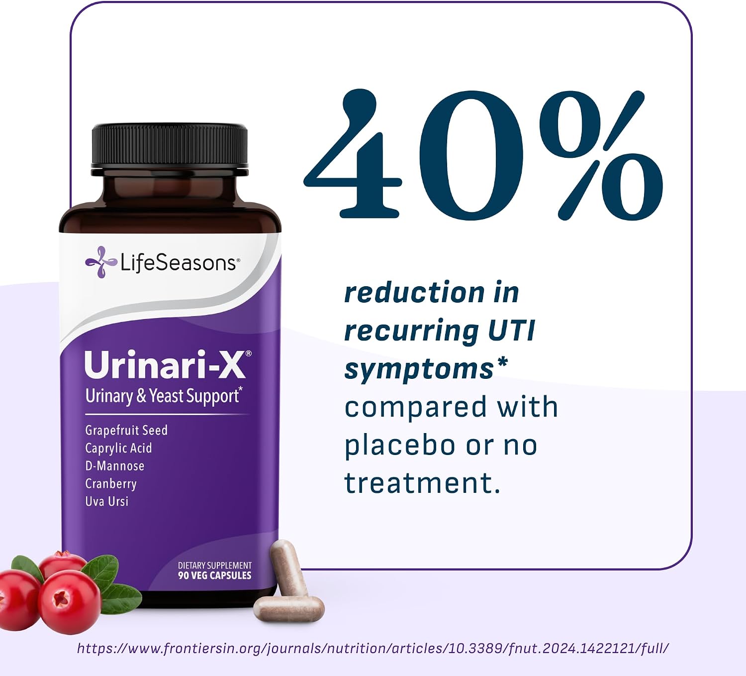 Urinari-X Urinary Tract Support 90 Capsules | D-Mannose, Cranberry & Uva Ursi | New