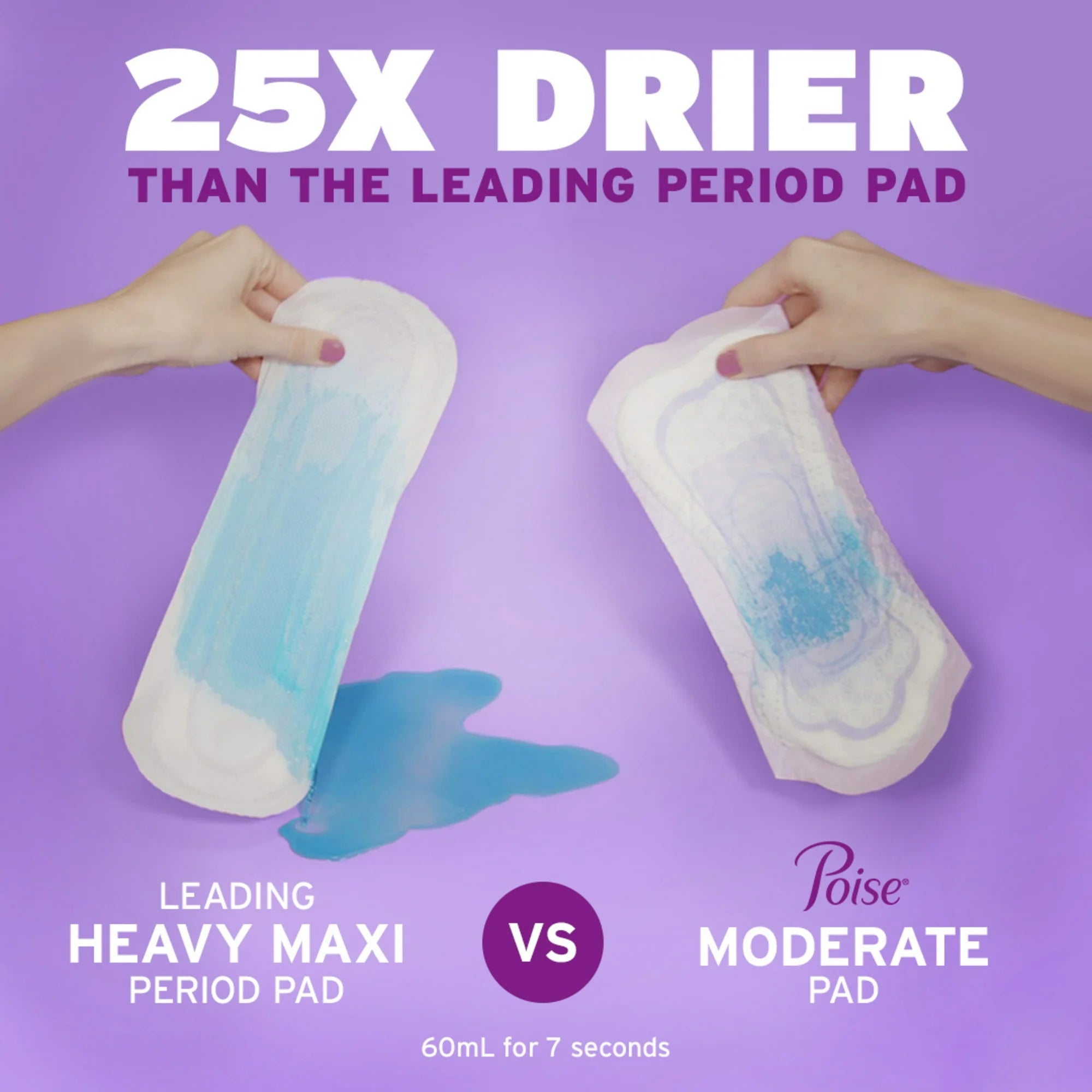 Poise Incontinence Pads for Women, 6 Drop Ultimate Absorbency, Long Length, 42 Count