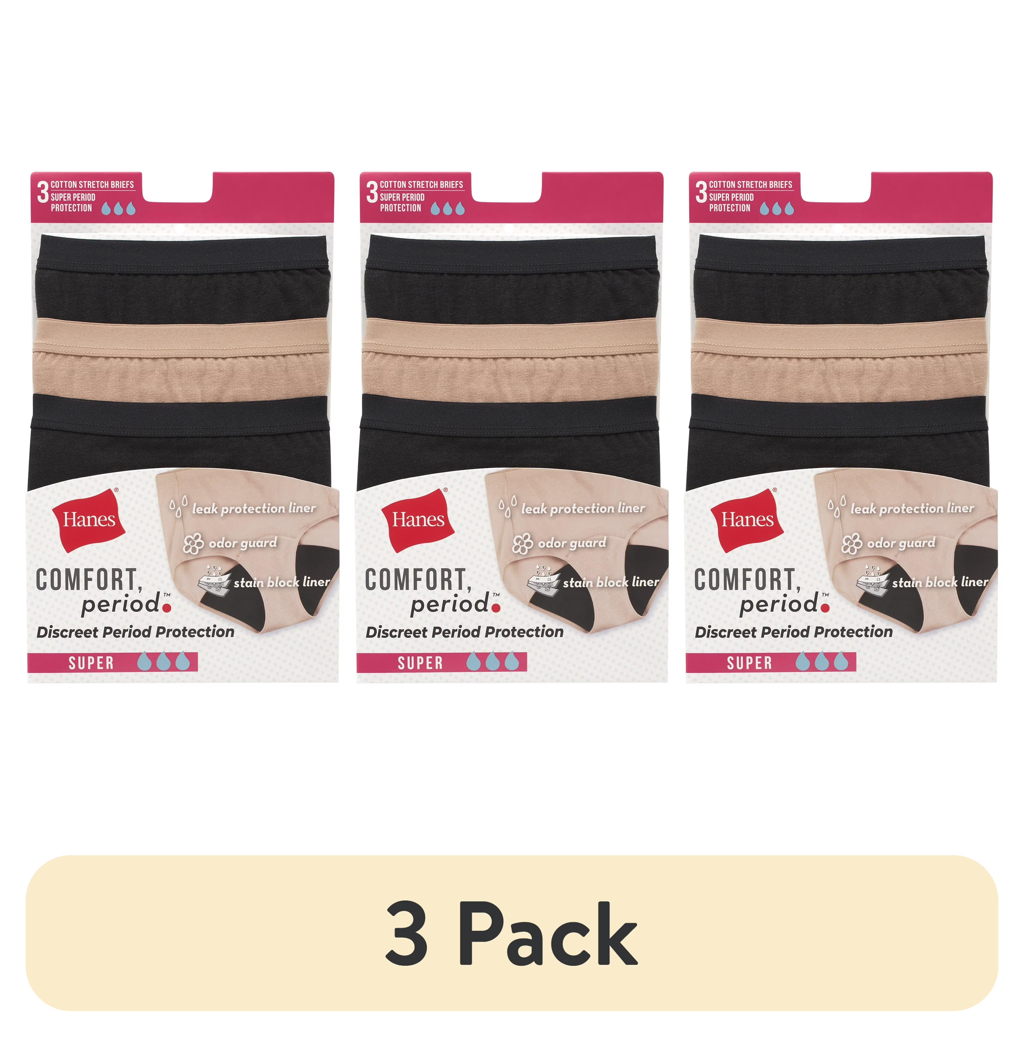 Hanes Women’s Period Underwear 3-Pack