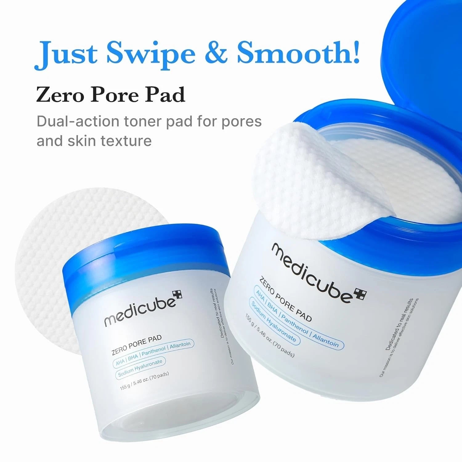 Medicube Zero Pore Pads 2.0, Dual-Textured Facial Toner Pads for Exfoliation