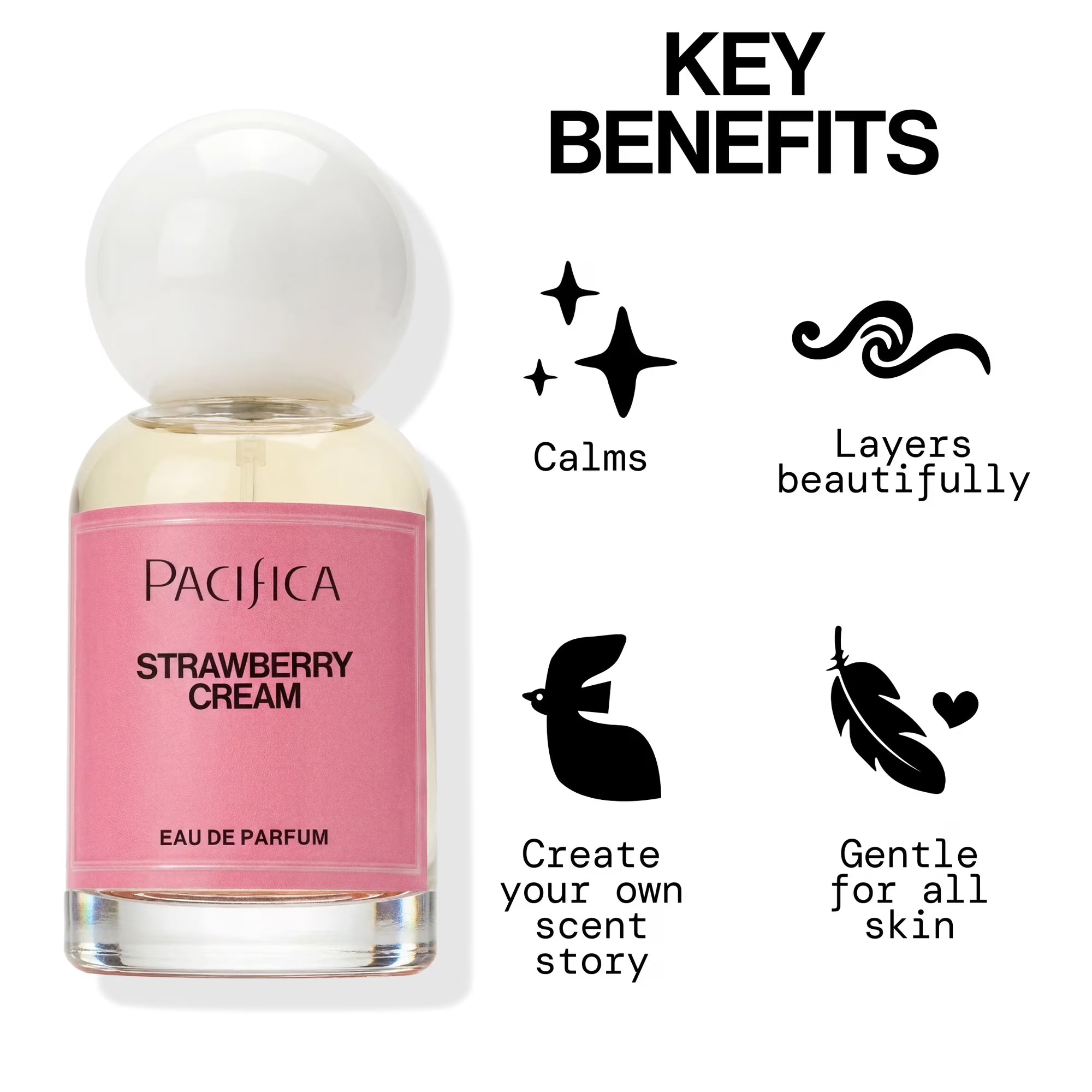 Pacifica Strawberry Cream Eau de Parfum 1 fl oz / 30ml | Unisex | Atomizing Spray | New