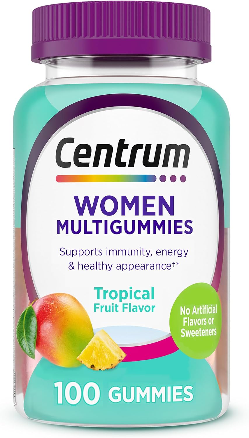 Centrum MultiGummies for Women 18+ 100 Count | Vitamins D3, B, C & E | Gluten Free | New