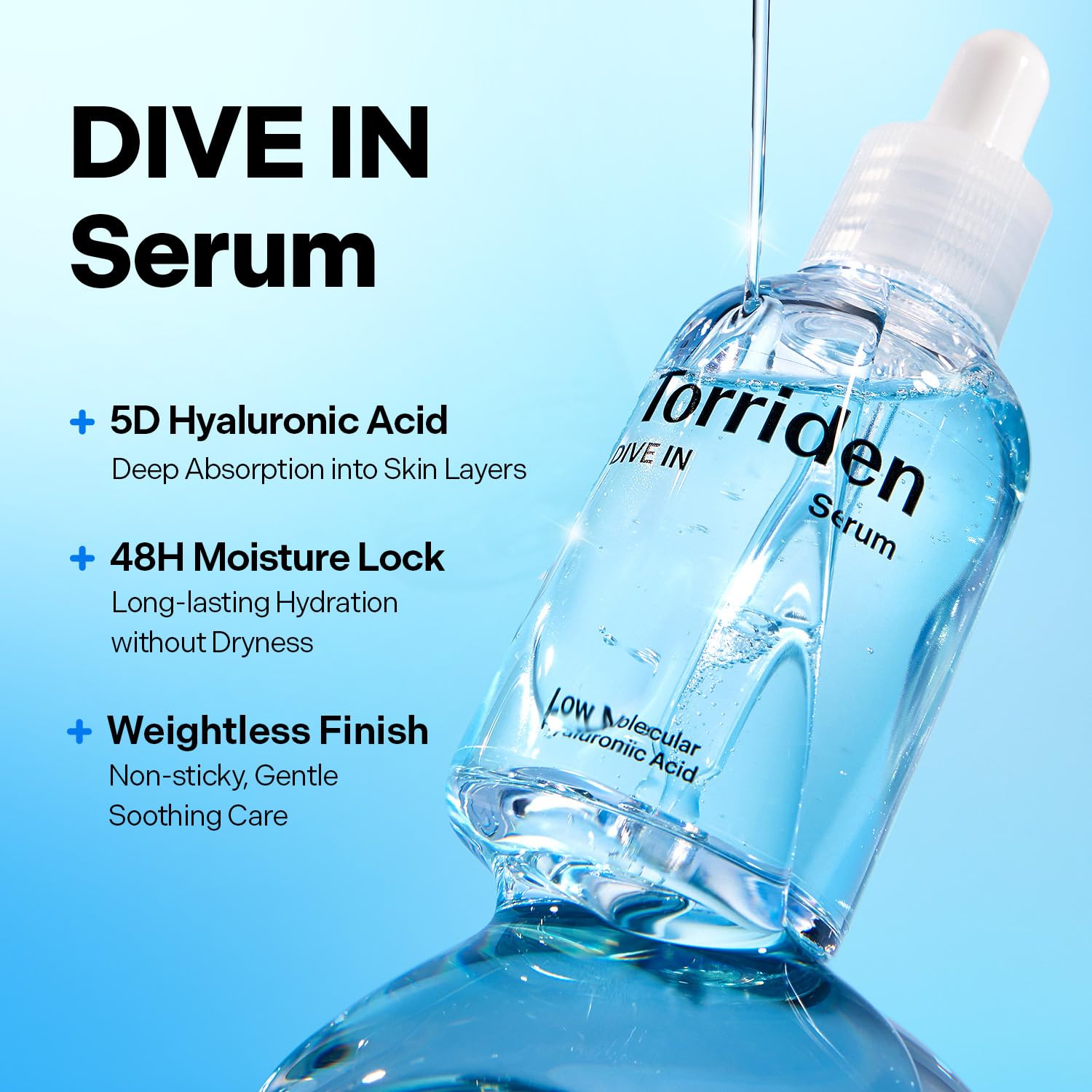 Torriden DIVE IN Hyaluronic Acid Serum 50ml / 1.69 fl oz | Deep Hydration | Korean K-Beauty | New
