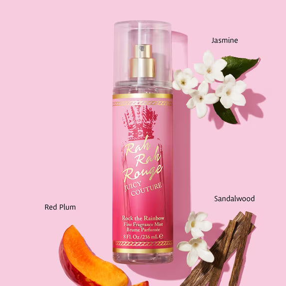 Juicy Couture Rock The Rainbow Rah Rah Rouge Body Mist Spray, Perfume for Women, 8.0 fl oz